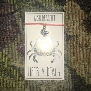 Silver crab wish bracelet